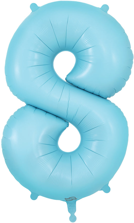 Oaktree 34'' Number 8 Matte Blue Foil Balloon