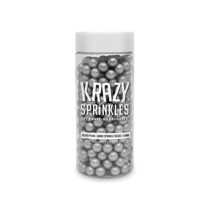 Krazy Sprinkles Silver edible pearl beads