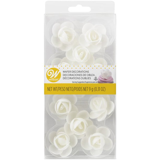 Wilton White Rose edible wafer Decorations